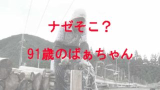 91歳のおばあちゃんが薪割をしている